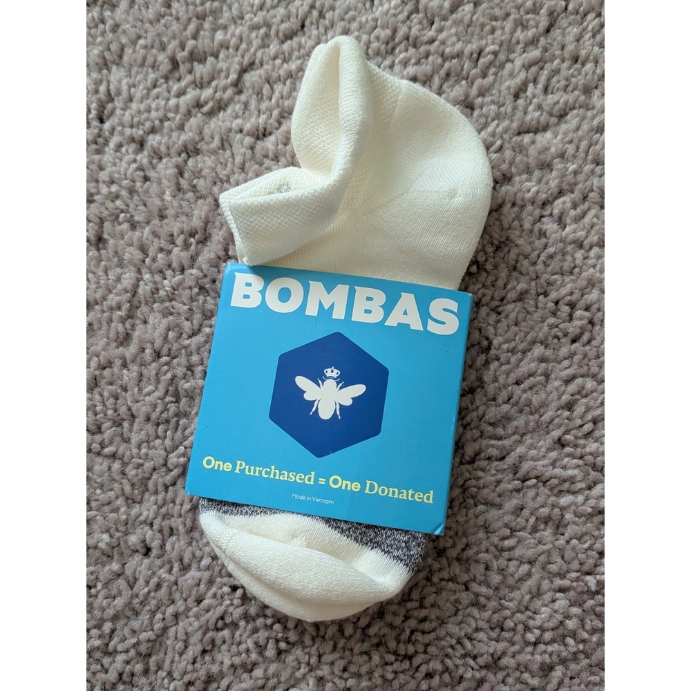 Bombas Crew Socks Midweight Unisex Small White Supima Cotton Blend NWT
